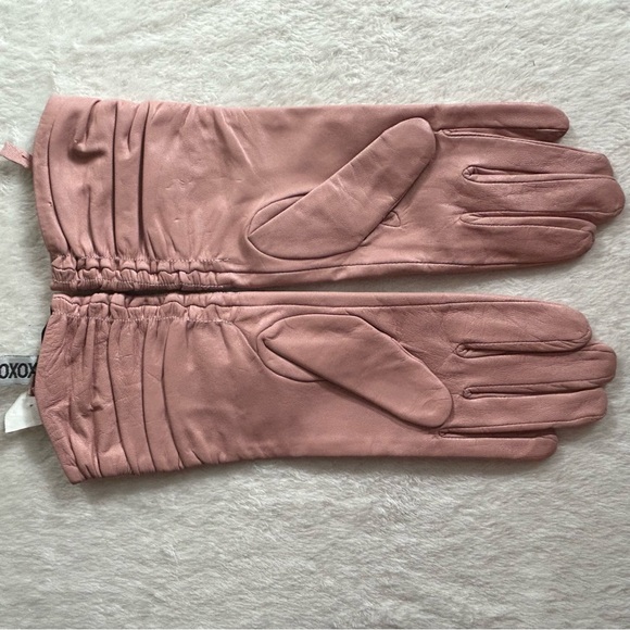 XOXO Pink Women's Leather Gloves Size M - Picture 5 of 6